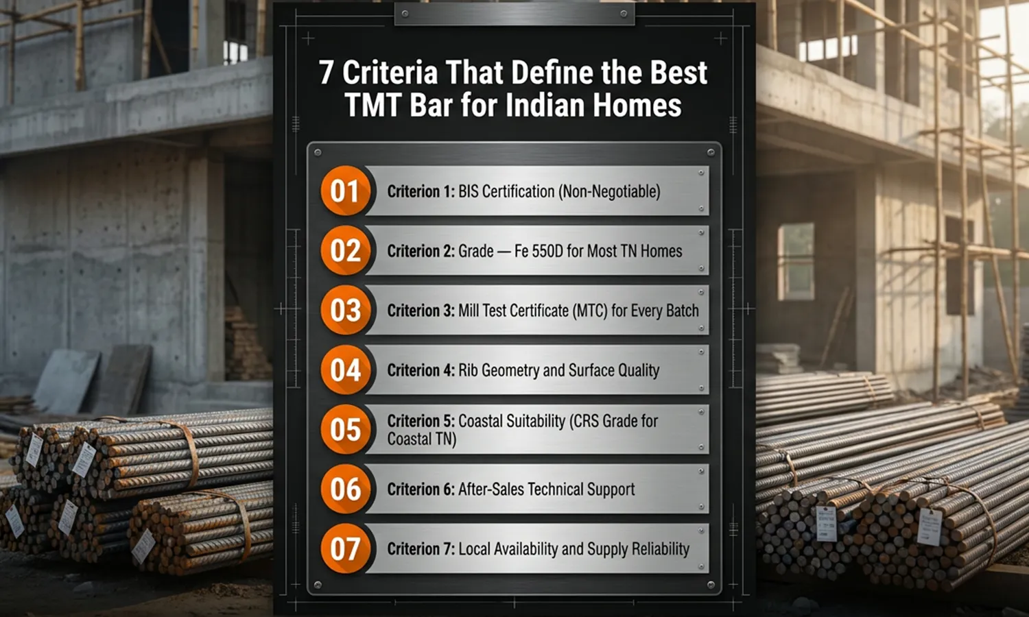 7 Criteria That Define the Best TMT Bar for Indian Homes