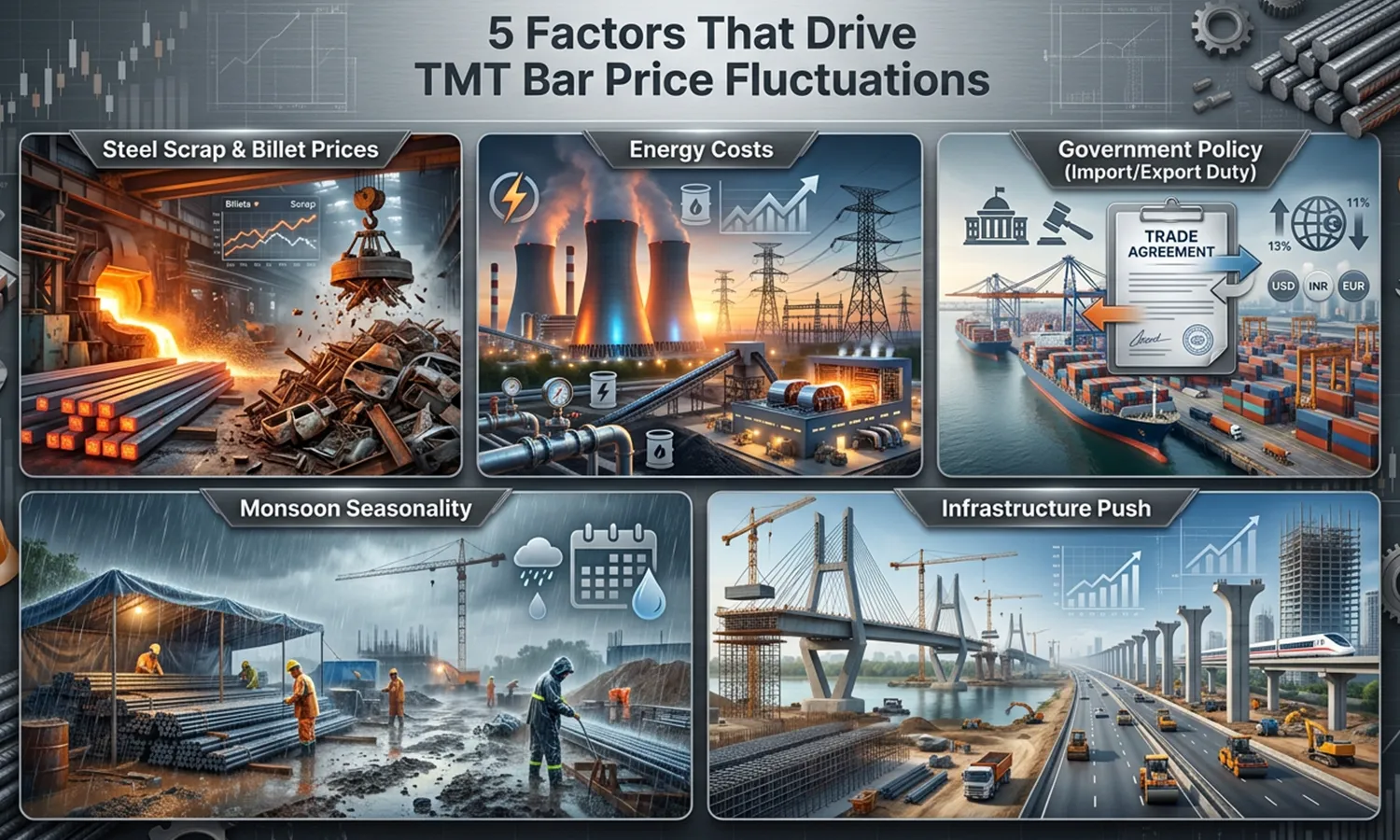 5 Factors That Drive TMT Bar Price Fluctuations